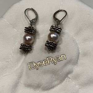 Vintage Elyse Ryan 925 Sterling and Pearl Earrings NWOT